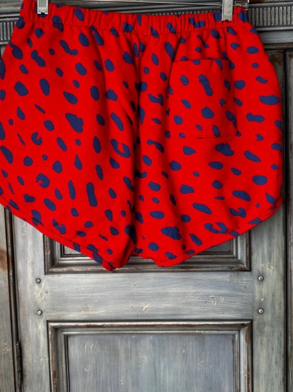 Clare V. Red Shorts with Navy Spot Print - Picture 3 of 3